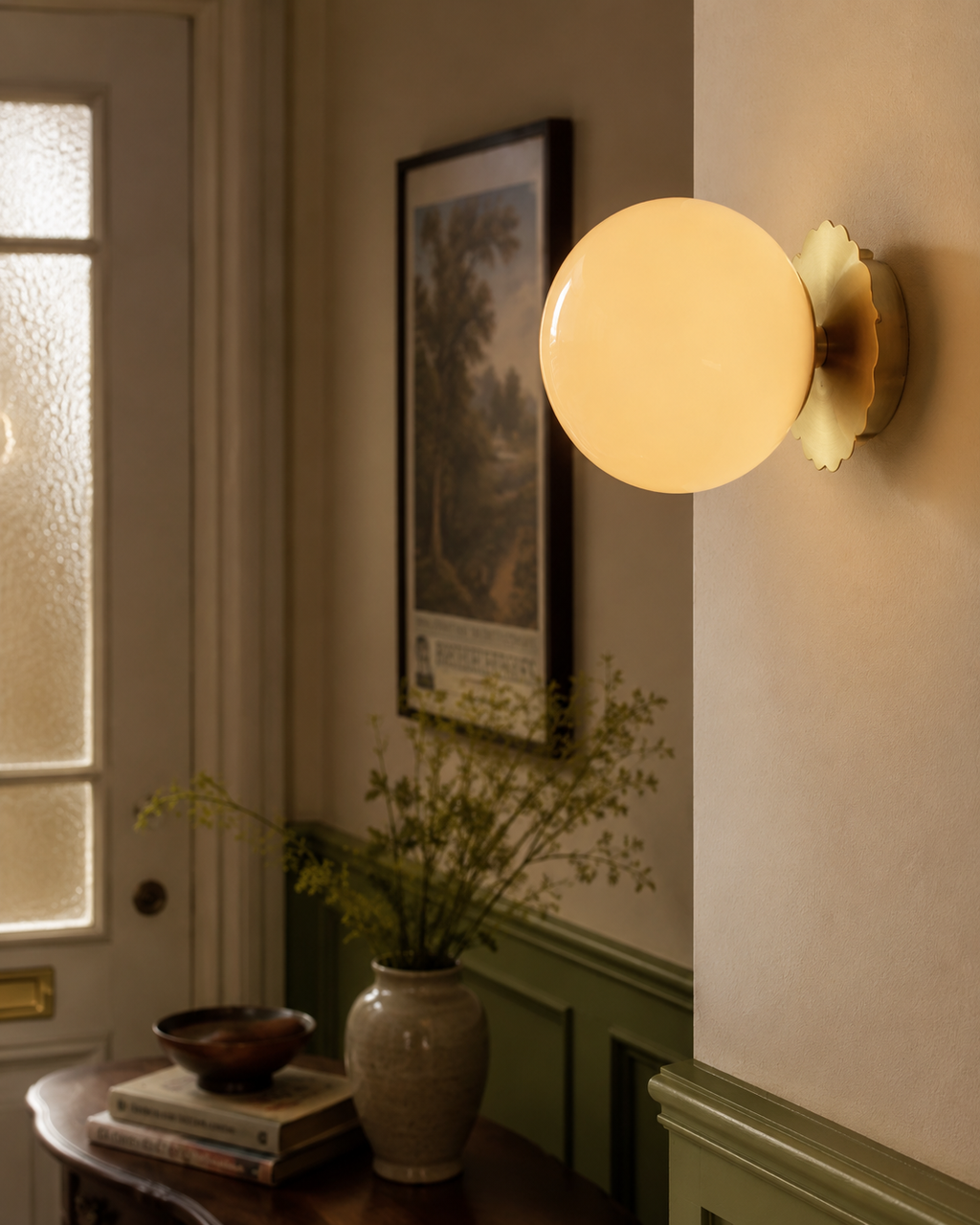 Franse Retro Wandlamp Beige
