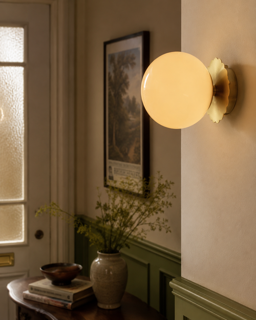 Franse Retro Wandlamp Beige