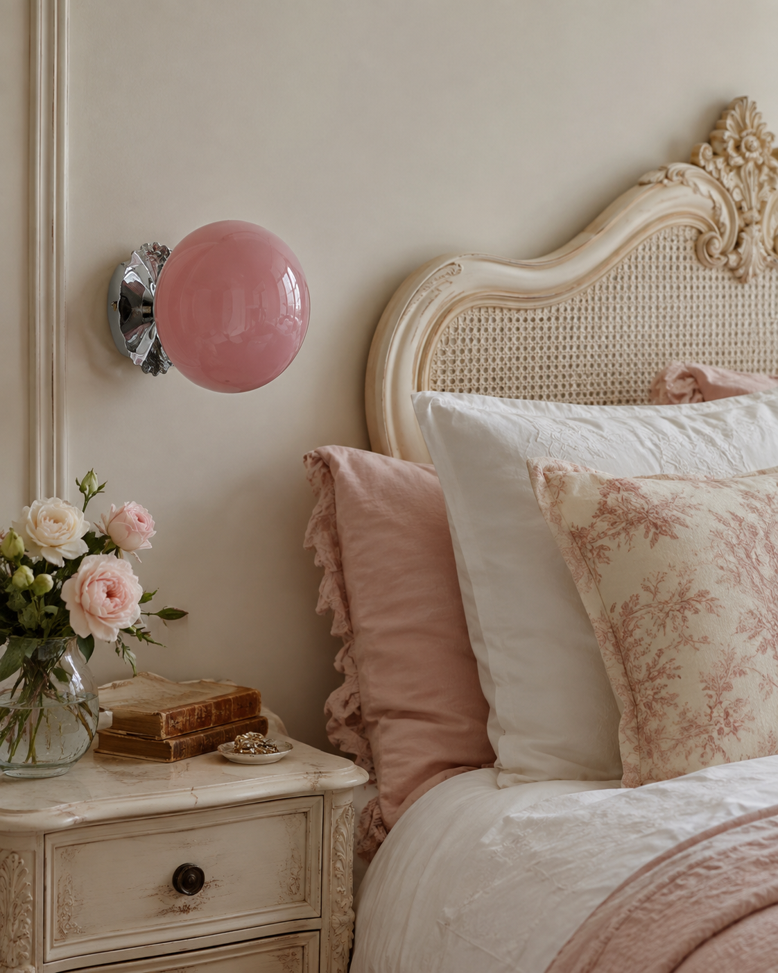 Franse Retro Wandlamp Roze