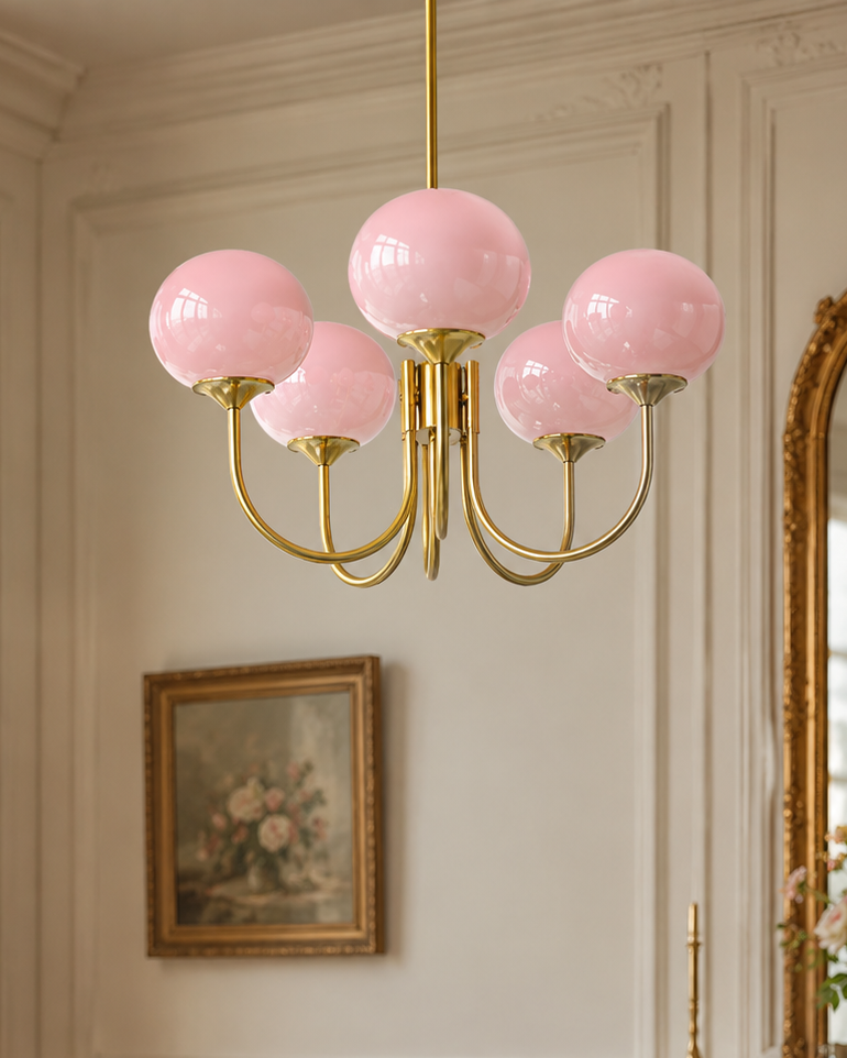 Retro Franse Kandelaar Roze
