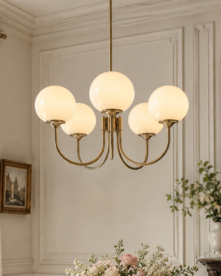 Retro Franse Kandelaar Beige