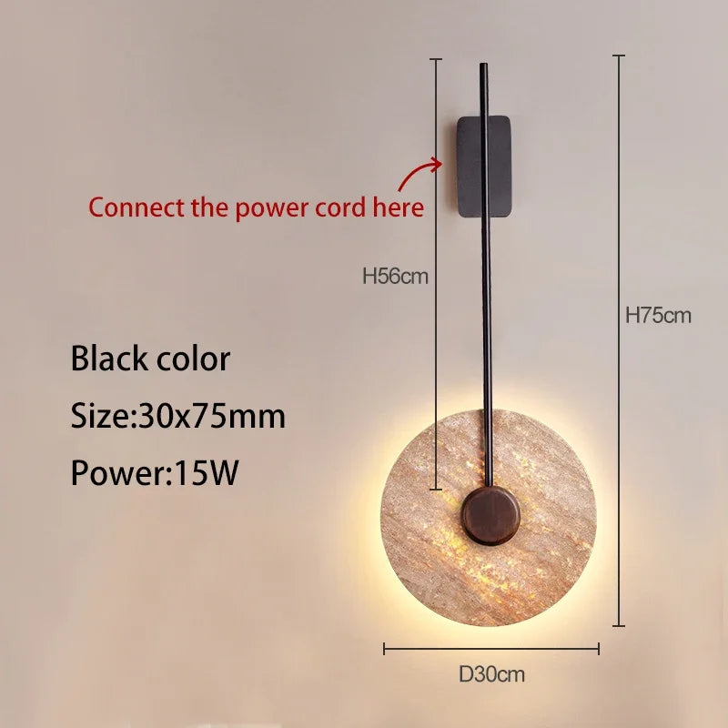 Travertijn Wandlamp Rond