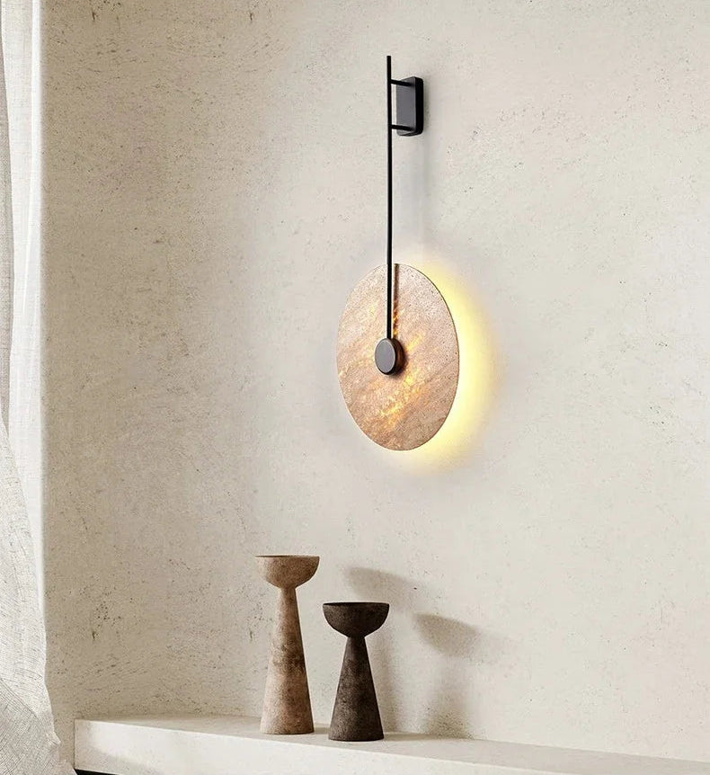 Travertijn Wandlamp Rond