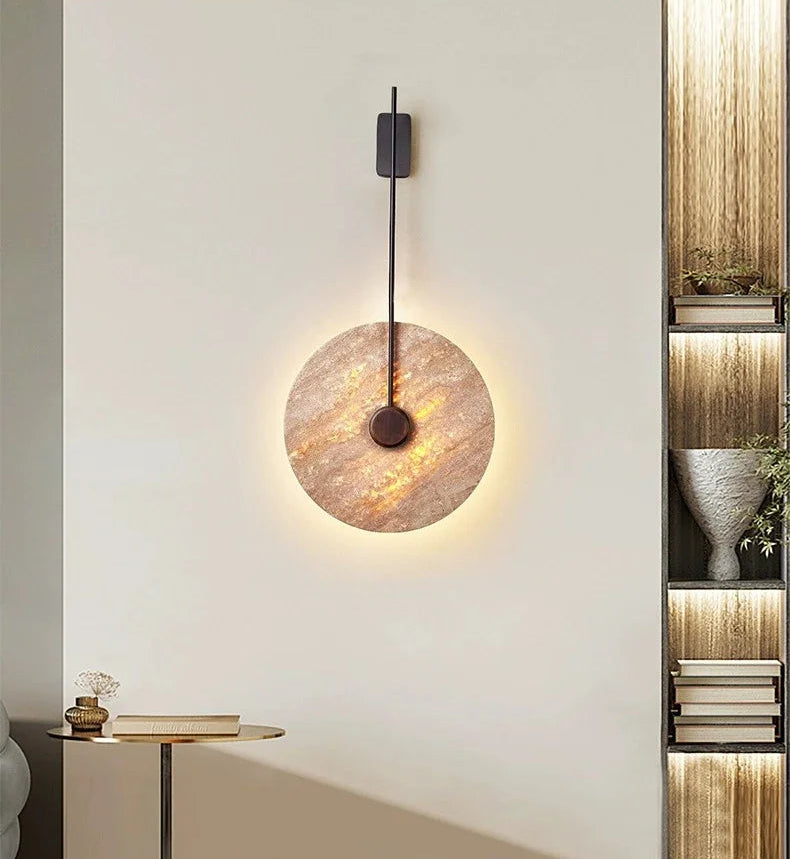 Travertijn Wandlamp Rond